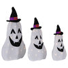 Set of 3 LED Lighted Pumpkins Outdoor Halloween Decorations 23.5"