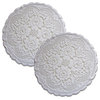 Victorian Rose 17" Round Doilies (Set of 2), White