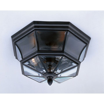 Quoizel NY1794K Three Light Outdoor Flush Mount, Mystic Black Finish