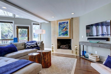 Inspiration for a family room remodel in Cleveland