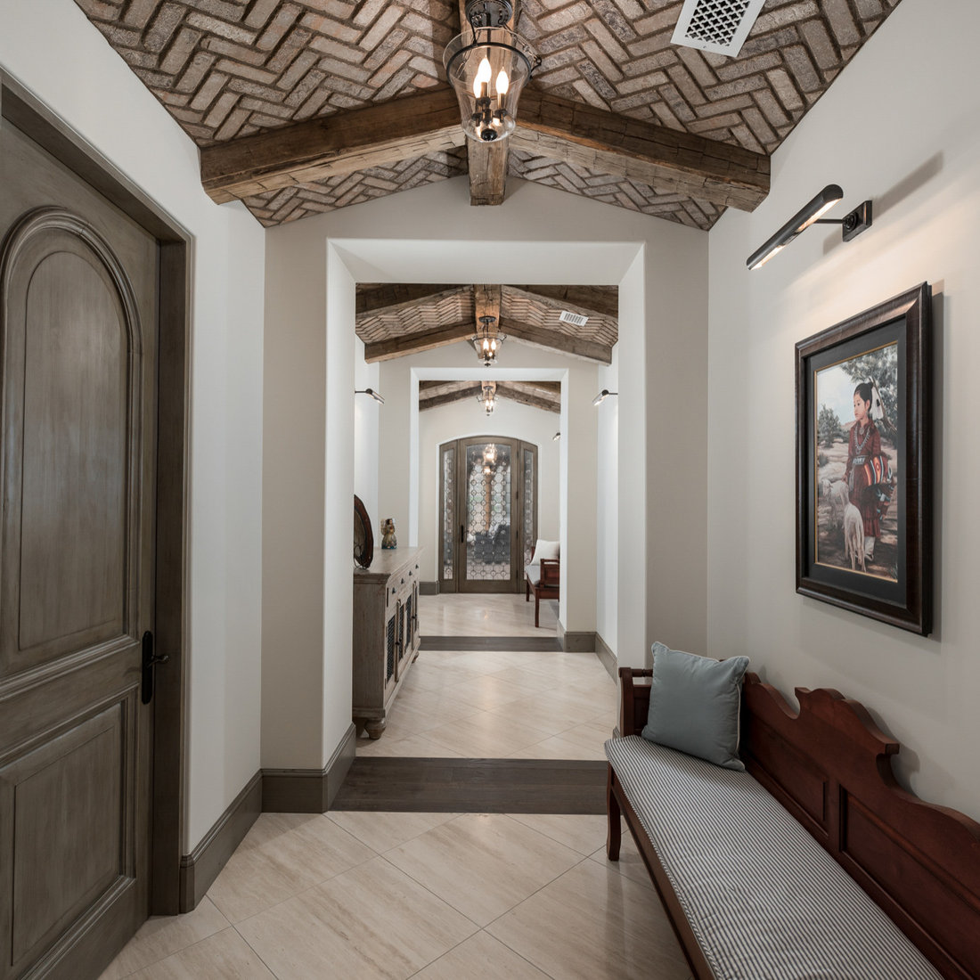 Brick Ceiling Hallway