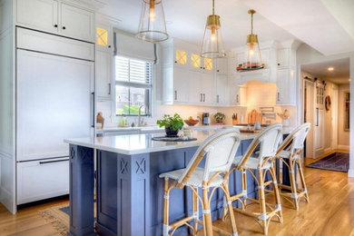 Example of a beach style kitchen design in Providence
