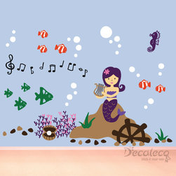 Molly the Mermaid (LARGE Wall Decal for nursery, kids room) - Kids Wall Decor