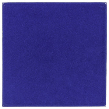 Tierra y Fuego Handmade Ceramic Tile, 4.25x4.25" Midnight Blue, Box of 45