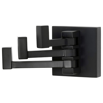 Alno A8485 Contemporary II - Modern 2"W Three Hook Single Wall - Matte Black