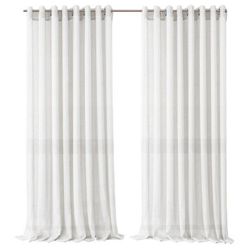Carmen Sheer Indoor/Outdoor Curtains, White, 114"x108"