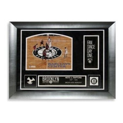 Steiner - Brooklyn Nets Home Opener at Barclays Center with Game-Used Net 14" x 20" Framed - Home Decor