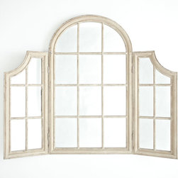 Antiqued Arch Window Mirror - Wall Mirrors