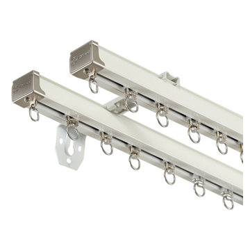 White Black Silent Gliss Heavy Duty Curtain Tracks With Gliders