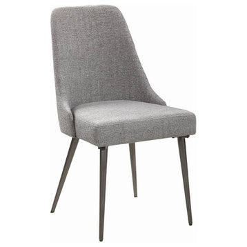 Coaster Levitt Upholstered Fabric Dining Chairs in Gray