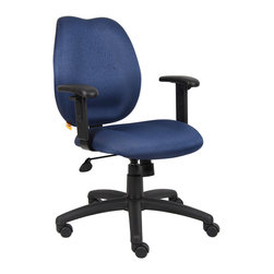 Blue Mid Back Fabric Task Office Chair - Office Chairs