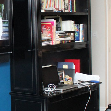 high gloss black bookcase and desk cabinets