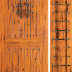 External Prehung Door with One Sidelite, Knotty Alder, Speakeasy - Front Doors