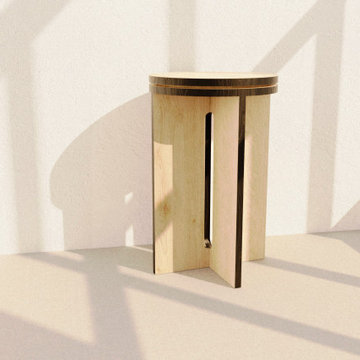 White Oak Round Side Table
