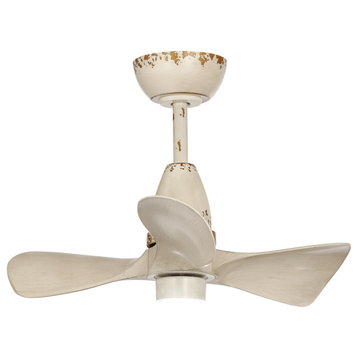 28 LED 3 Blades Down Rod Mounted Ceiling Fan With  Remote control, Beige