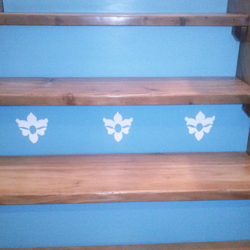 Peinture et pochoirs contremarches