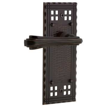 Craftsman Plate With Fleur Lever, Timeless Bronze, Privacy, Non-Handed
