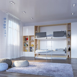 Pensiero T - Twin Wall Bunk Bed with Table - Murphy Beds