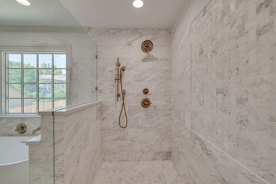Example of a transitional home design design in Oklahoma City