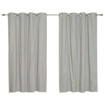 Solid Cotton Blackout Curtain, Grey, 52"x84"