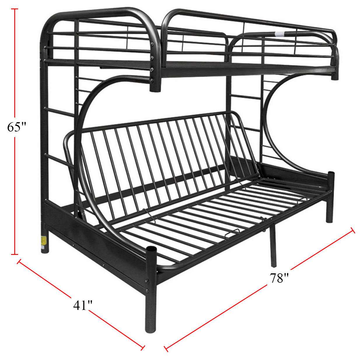 Metal Twin/Full Futon Bunk Bed - Transitional - Bunk Beds - by Simple ...
