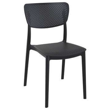 Lucy Outdoor Dining Chair, Set of 2, Black