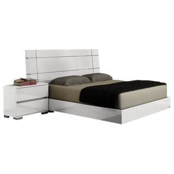 Dream White Platform Bed, King