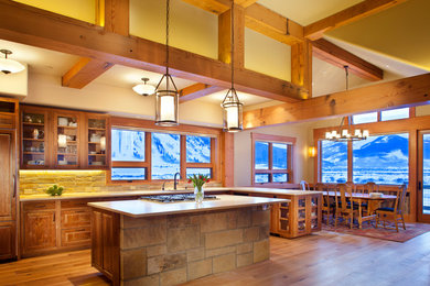 Arts and crafts kitchen photo in Denver