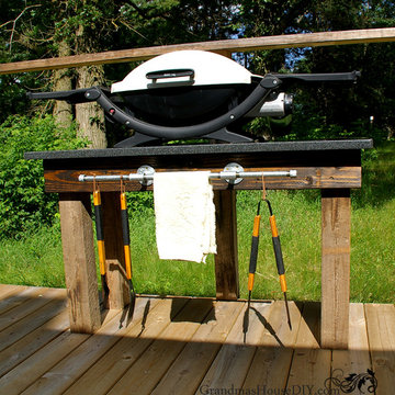 Grill Station – Tutorial build with granite and 4×4 posts