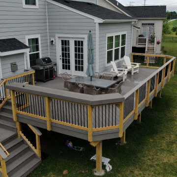 TimberTech Silver Maple Deck with a Herringbone pattern in Elgin, IL