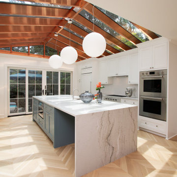 Copper and Glass Solarium Roof on Kitchen