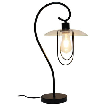 Lalia Home Iron Modern Scroll Table Lamp in Black