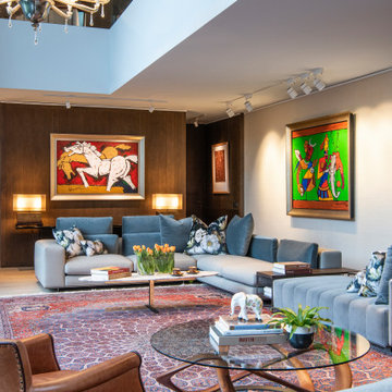 Contemporary Double Void Family Room