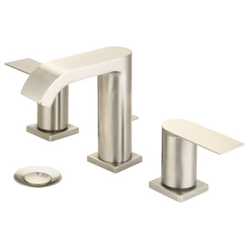 Two Handle Lavatory Widespread Faucet, Brushed Nickel