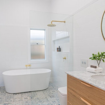 Minimalist Bathroom Remodel ft. Alexander 36-inch Natural Bathroom Vanity