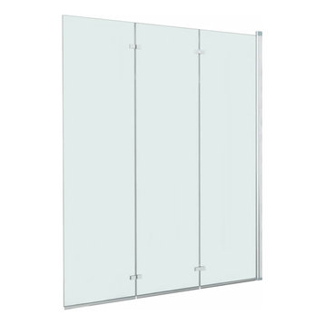 vidaXL Folding Shower Enclosure 3 Panels ESG Shower Door Hardware Bathroom