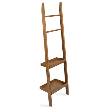 Lowry Wood Ladder Shelf, Rustic Brown 18x14x58