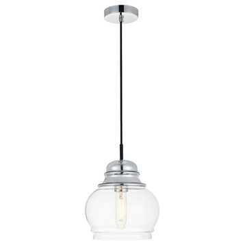 Kenna 1 Light Pendant in Chrome And Clear