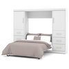 Atlin Designs 109" Modern Engineered Wood Full Wall Bed Set in White