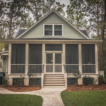 Southern Style Oak Spring Rear Exterior with Porch