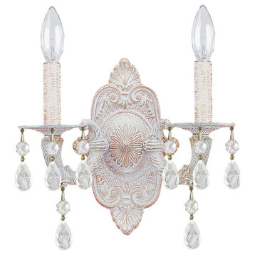Paris Market 2 Light Sconce in Antique White with Clear Spectra Crystal