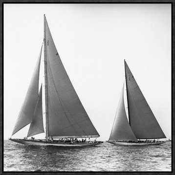 "Sailboats in the America's Cup, 1934"  by Edwin Levick, 19x19"