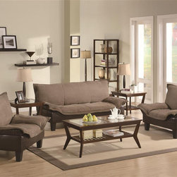 Caroline Brown Microfiber Sleeper Sofa Set - $711.69 - Living Room Furniture Sets