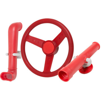 Swing Set 3-Piece Periscope, Telescope and Steering Wheel Kit, Red