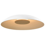 Cerno - Volo LED Flush Mount, Blanc, Brushed Brass/Tan Leather/White Washed Oak, 3000K - The handcrafted Volo flush mount is a celebration of natural materials. The solid hardwood, brass finish, leather, and aluminum showcase the purposeful design that went into each detail. The indirect LED light source emits light of beautiful quality.