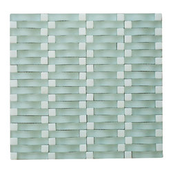 Aqua Green Matte 3D Sea Wave Glass Mosaic Tiles - Home Accessories & Decor