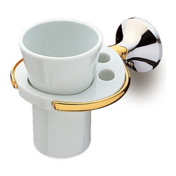 Secret Bath. Toothbrush holder. Chrome-gold. Filigrana collection - Toothbrush Holders
