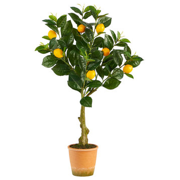 28" Lemon Artificial Tree, Decorative Planter