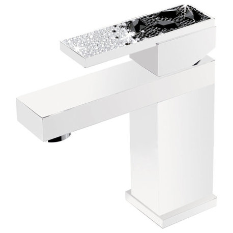 Altair Rive Gauche Swarovski bathroom sink faucet. Luxury taps, Matte White