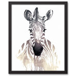 DDCG - Zebra Watercolor Framed Canvas, 16"x20" - Add fun to your home with the Zebra Watercolor Framed Canvas. This colorful wall art features watercolor zebra design on a white canvas. Digitally printed with custom-developed inks, this design displays vibrant colors proven not to fade over extended periods of time. Each canvas comes with a hard-black backer board, hinged saw tooth hangers and protective bumpers. Made ready to hang, this framed wall art is durable and lightweight.